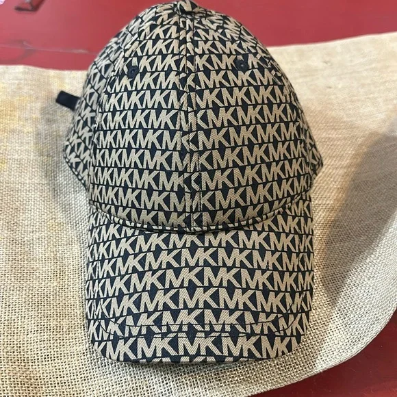 Michael Kors Monogram Cap Logo Print Stretch Cotton Baseball Cap in CHOCOLATE - Sale  main image 4
